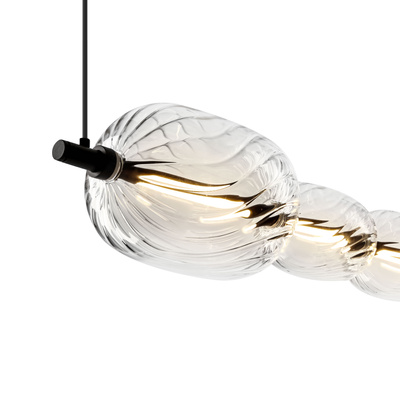 PLAYA Hängelampe schwarz horizontal 17W LED 3000K klarer Schirm