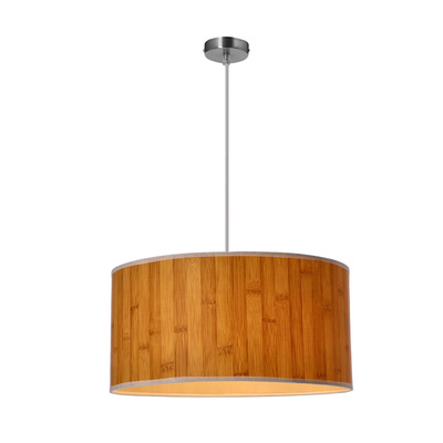 Lampa wisząca z abażurem Timber brązowa pojedyncza do salonu i jadalni