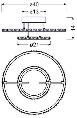 Round ceiling lamp LED chrome plafond 36W 3000K Adel Candellux 98-69634