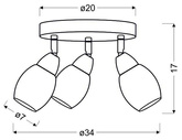 Lampa sufitowa Rico oprawa LED 3-punktowa do salonu metalowa