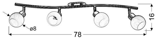 Wandlampenleiste 4X40W G9 satiniert/chrom ALABASTER 94-07162