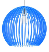 Lampa wisząca Haga niebieska pojedyncza do sypialni metalowa E27