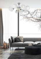 Plafoniera cromată cu abajur alb 8x40W Raul Candellux 38-72290