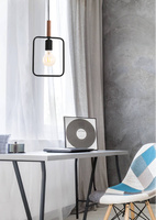 Hanging lamp black adjustable height 60W E27 Frame 31-73501