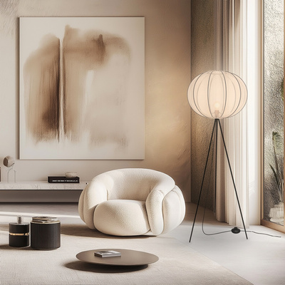 MELLOW floor lamp black 1x40W E27 lamp shade 52 white sphere 51-40879