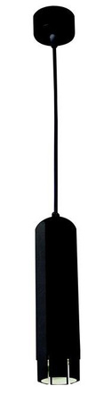 Lampa wisząca tuba czarna metalowa regulowana nad stół GU10 LED