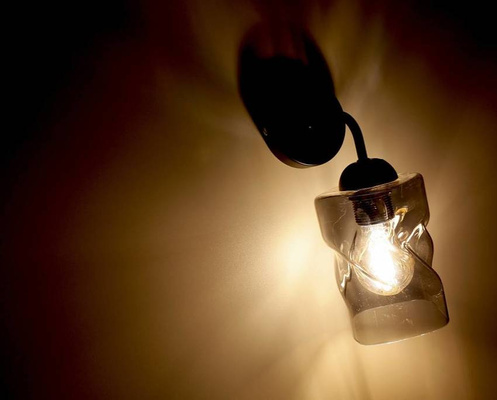 Wall lamp black smoked glass shade Felis 21-00125