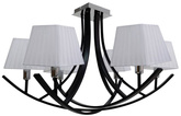 Deckenleuchte schwarz / weißer Lampenschirm Kronleuchter 6x40W Valencia Candellux 36-30993