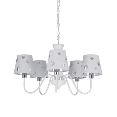 Candelabru alb suspendat 5xE14 Batley Ledea 50205110