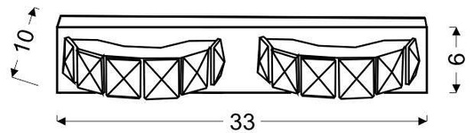 Aplică LED 2x3W cristale SHIPI 22-45300