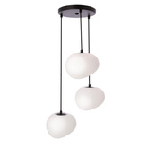 Pendant lamp STONES in Japandi style round base with 20 cm stone shaped acrylic shades modern living room lighting 3x E27