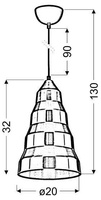 Lampa sufitowa wisząca candellux vesuvio 31-58560 e27 złoty