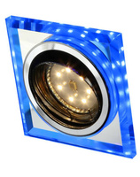 Oprawa Stropowa Oczko Candellux Ssu-22 Ch/Tr+Bl Gu10 50W+Led Smd 2 1W Niebieski 230V Chrom
