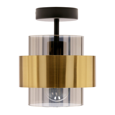 Spiega Plafonnier Laiton Noir E27 Abat-Jour Transparent 31-09487