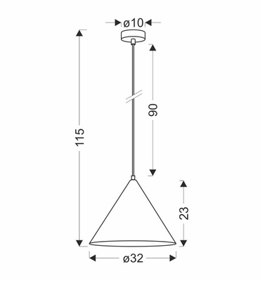 Dunca Lampa Wisząca 32 Czarny 1X40 E27 Klosz Ciemny Orzechowy