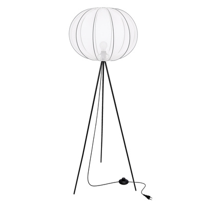 MELLOW lampa podłogowa czarny 1x40W E27 abażur 52 biały kula 51-40879