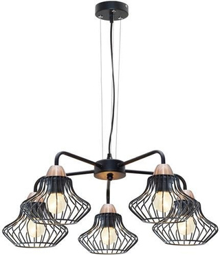 Plafonnier suspendu 5x60W E27 noir Alen 35-67043
