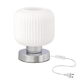 CROMADO lampa stołowa chromowy 1x60 E27 klosz biały