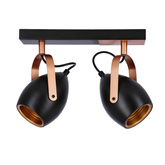 Spot reglabil negru si cupru E14 2x40W Anica 92-81797