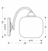DOPO lampa kinkiet chromowy 1x40W E27 klosz biały