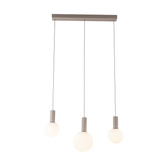 Lampe suspendue Testa beige globes au dessus de table de salle à manger 3xG9