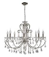 Lampa suspendata cromata cu candelabru din cristale 8x40W Aurora Candellux 38-97579
