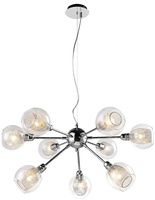 Hängelampe mit Chromglasschirm und Korb 9x40W Dixi Candellux 39-65018