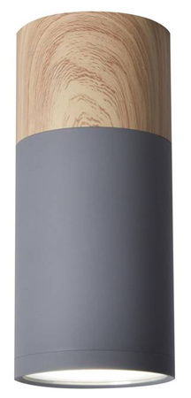 Lampa sufitowa tuba szara drewniana okrągła GU10 Candellux 2284279