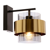 Spiega wall lamp black brass e27 with a colorless lampshade