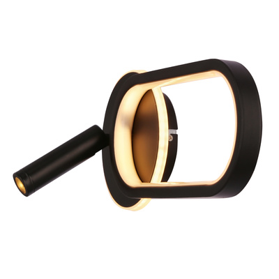 MONET lampa kinkiet owal czarny 13W LED 3000K, 4000K, 6000K klosz biały 22-35691