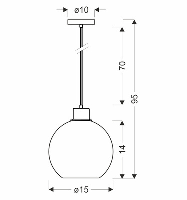 VALOR lampa wisząca czarny +złoty 1x40W E27 klosz bursztynowy