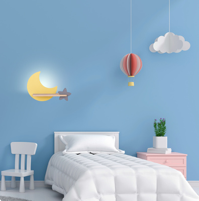 Applique LED 5W pour enfant étoile de lune jaune Moon Candellux 21-76731
