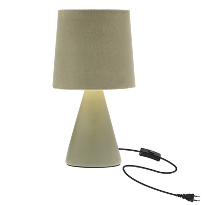 SATTI lampka stołowa szarozielona ceramiczna z abażurem E14 1x40W elegancka dekoracyjna do salonu sypialni gabinetu klasyczny styl