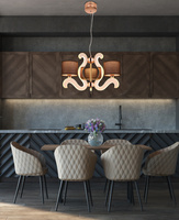 Lampa suspendata din cupru 3x40W + candelabru LED 18.4W Ambrosia Candellux 33-33888