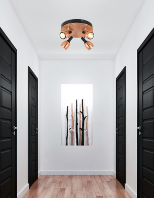 Ceiling lamp plafond 4xGU10 copper CROSS 98-34878