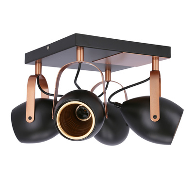 Plafoniera reglabila neagra si cupru E14 4x40W Anica 98-83128