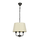 Suspensie Pasteri negru mat 3x40w e14 bej abajur 31-01351