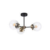 Ceiling lamp black/patina 3xE14 Lens 33-01290
