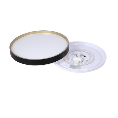 Florida ceiling lamp black and gold plafond 18w led 33 cm with white shade