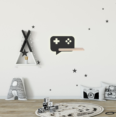 Black 5W LED wall lamp for a child with a Console Candellux 21-75628 shelf