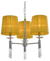 Kronleuchter mit Kristallen 3xE27 gelb + Dual-Kristalle 33-23179