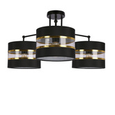 Andy suspension noir e27 abat-jour noir+or