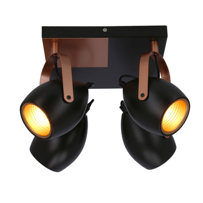 Verstellbare Deckenleuchte in Schwarz und Kupfer E14 4x40W Anica 98-83128