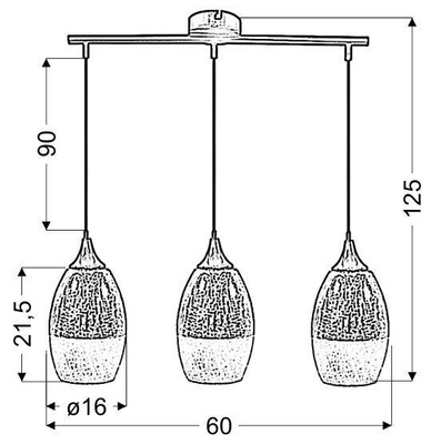 Lampa suspendata sticla aurie reglabila 3x60W Celia Candellux 33-57327