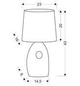 Lampka stolowa nocna bialo-srebrna ceramiczna 60W Hierro Candellux 41-79909