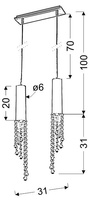 LED hanging lamp 2x3W Duero 32-25265-Z