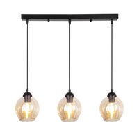 Glass hanging lamp black / brown 3xE27 Aspa 33-00606