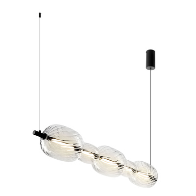 Lampa wisząca Playa szklana nad stół potrójna transparentna LED 3000K