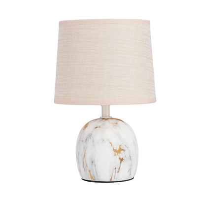 Adelina Tischlampe Marmor + goldbeiger Lampenschirm 41-24374