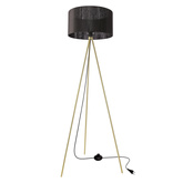 MOSSI lampa podłogowa złoty 1x40W E27 abażur czarny